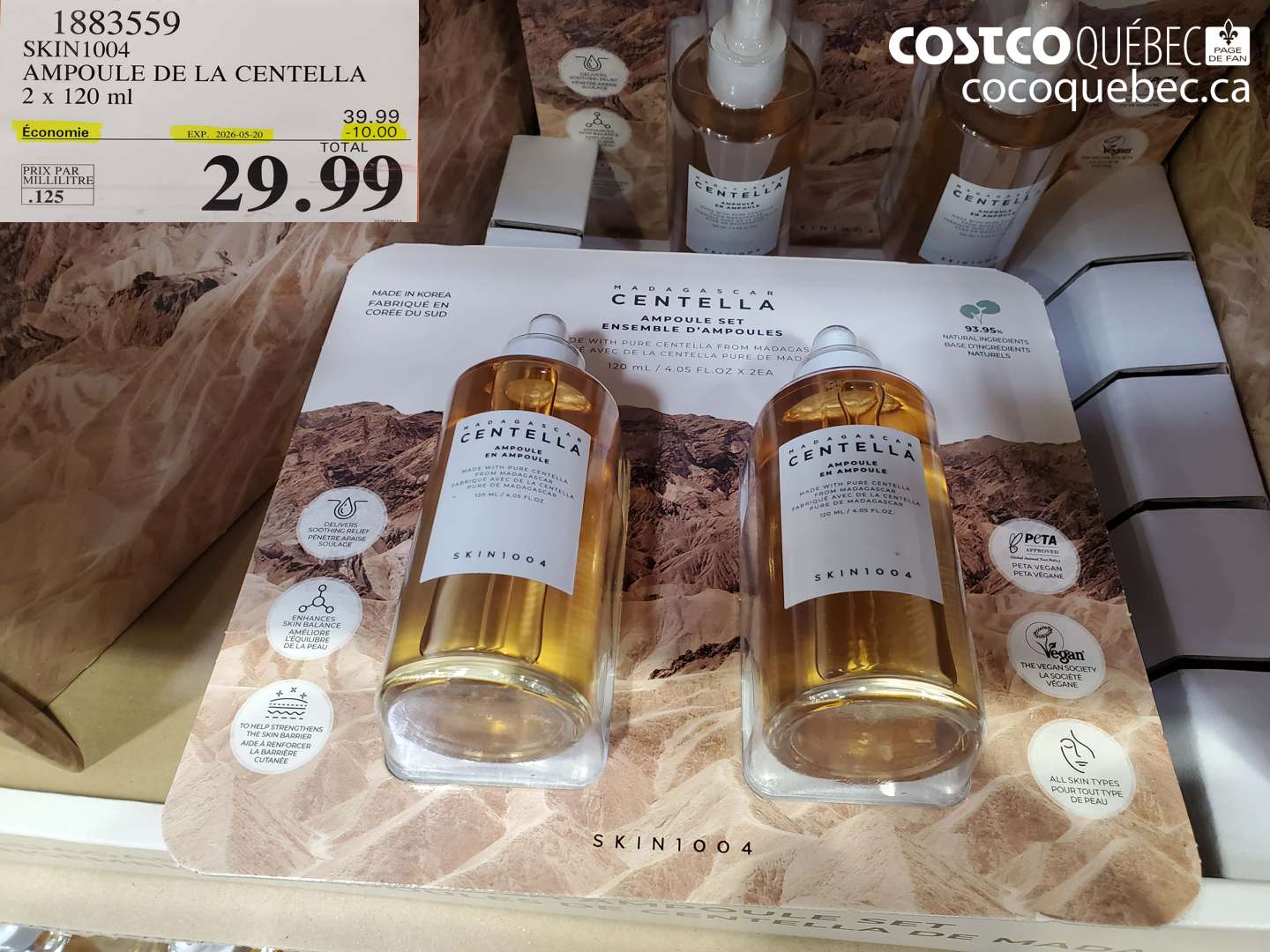 1883559 SKIN1004 AMPOULE DE LA CENTELLA 2 X 120 ML ($10.00 INSTANT SAVINGS EXPIRES ON 2026-05-20) $29.99