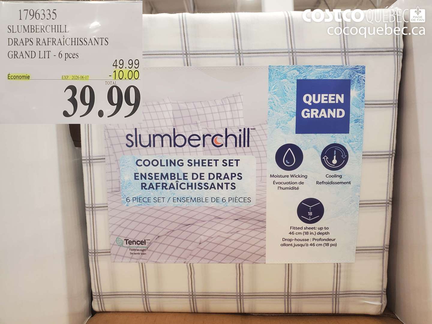 1796335 SLUMBERCHILL DRAPS RAFRAÎCHISSANTS GRAND LIT - 6 PCES ($10.00 INSTANT SAVINGS EXPIRES ON 2026-06-07) $39.99