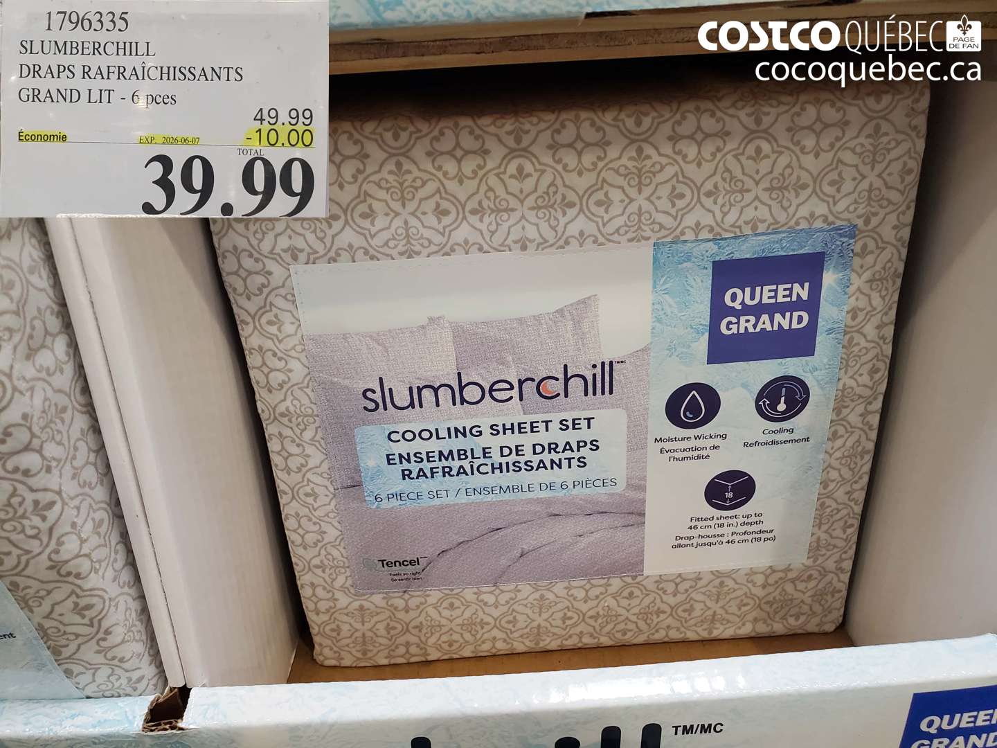 1796335 SLUMBERCHILL DRAPS RAFRAÎCHISSANTS GRAND LIT - 6 PCES ($10.00 INSTANT SAVINGS EXPIRES ON 2026-06-07) $39.99