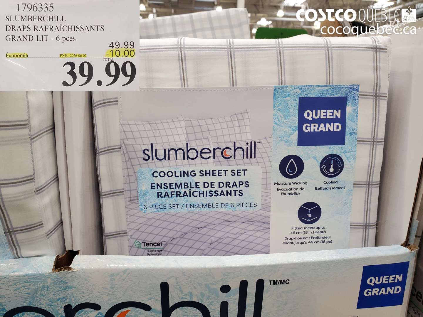 1796335 SLUMBERCHILL DRAPS RAFRAÎCHISSANTS GRAND LIT - 6 PCES ($10.00 INSTANT SAVINGS EXPIRES ON 2026-06-07) $39.99