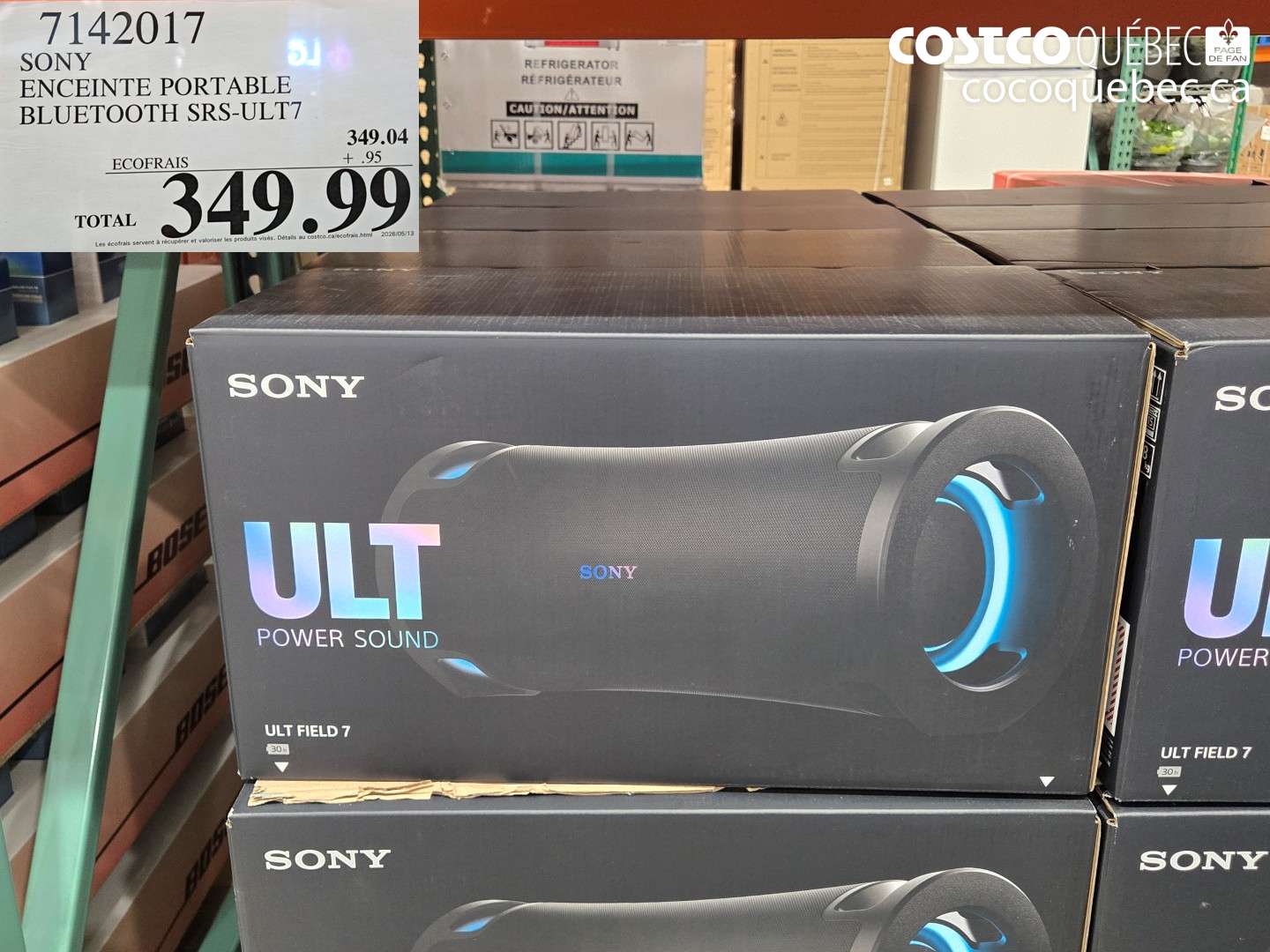 7142017 SONY ENCEINTE PORTABLE BLUETOOTH SRS-ULT7 $349.99