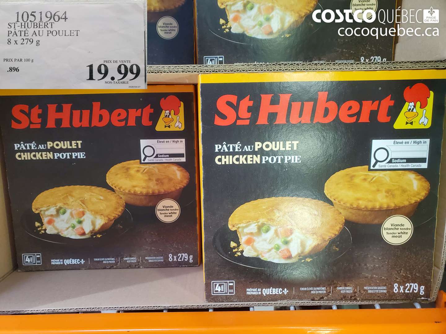 1051964 ST-HUBERT PÂTÉ AU POULET 8 x 279 G $19.99