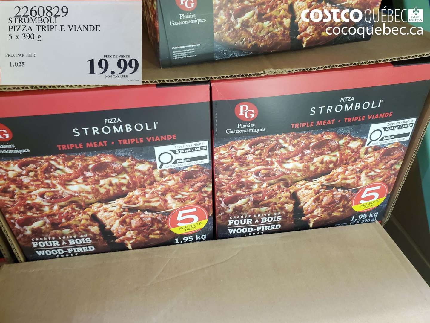 2260829 STROMBOLI PIZZA TRIPLE VIANDE 5 X 390 G $19.99