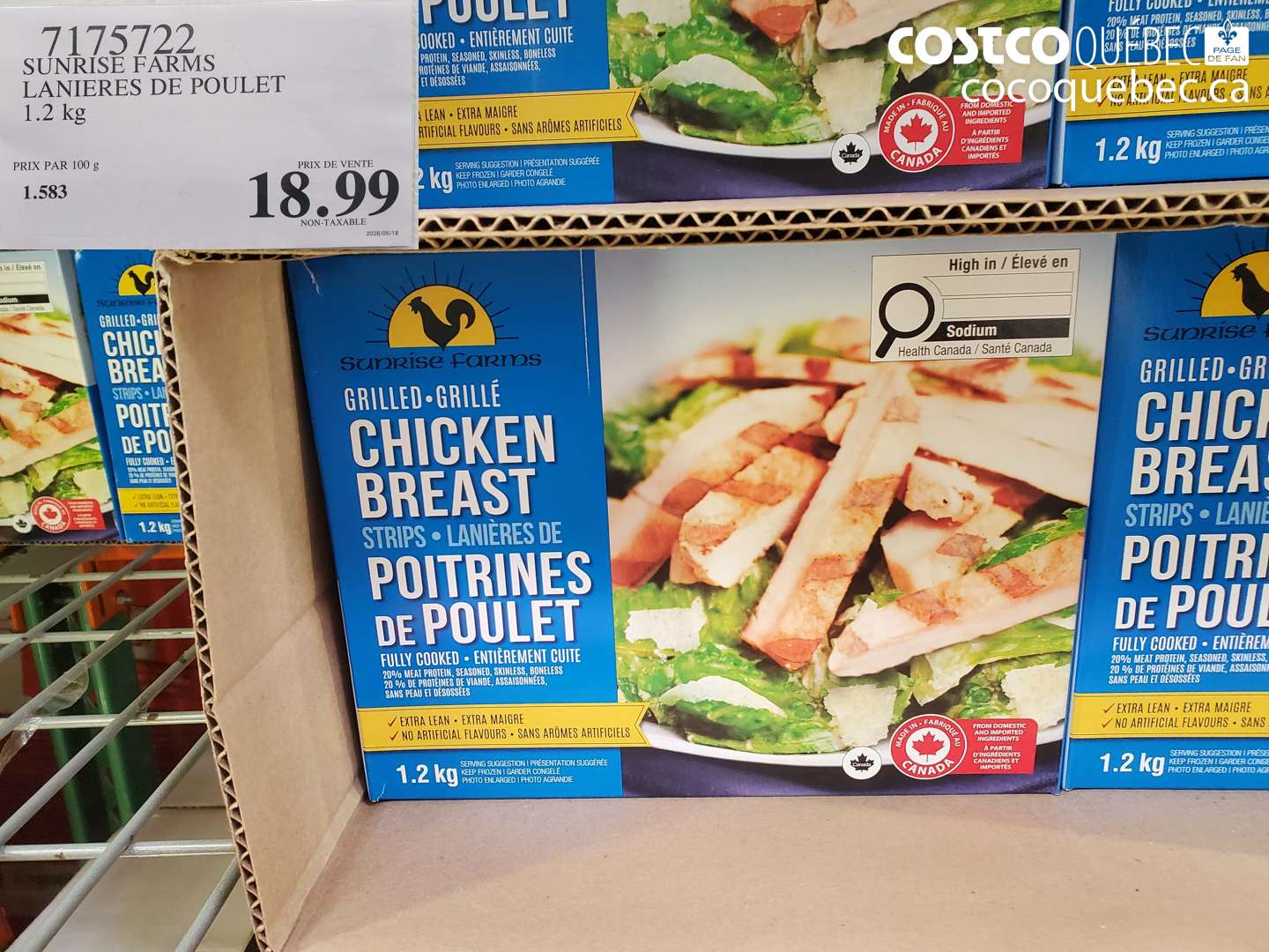 7175722 SUNRISE FARMS LANIERES DE POULET 1.2 KG $18.99