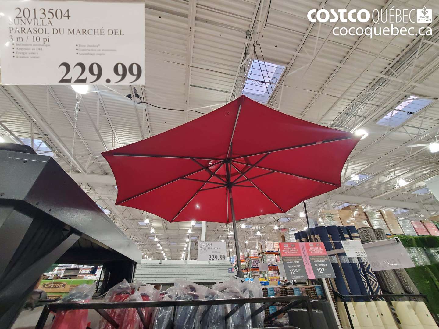 2013504 SUNVILLA PARASOL DU MARCHÉ DEL 3 M / 10 PI $229.99