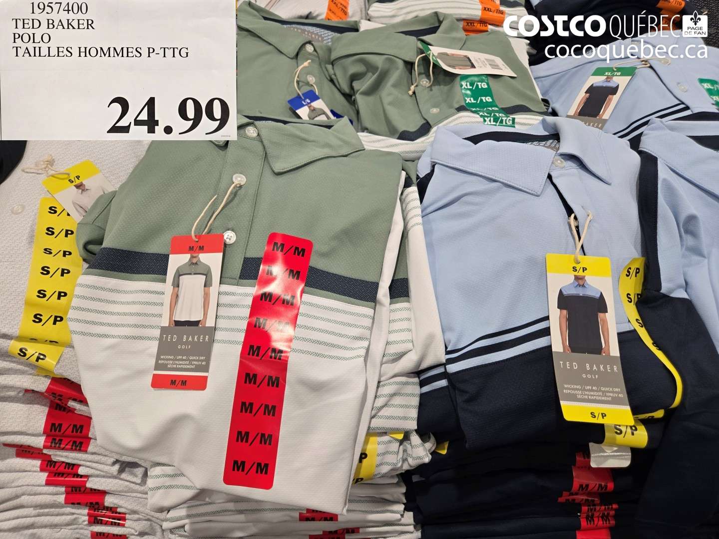 1957400 TED BAKER POLO TAILLES HOMMES P-TTG $24.99