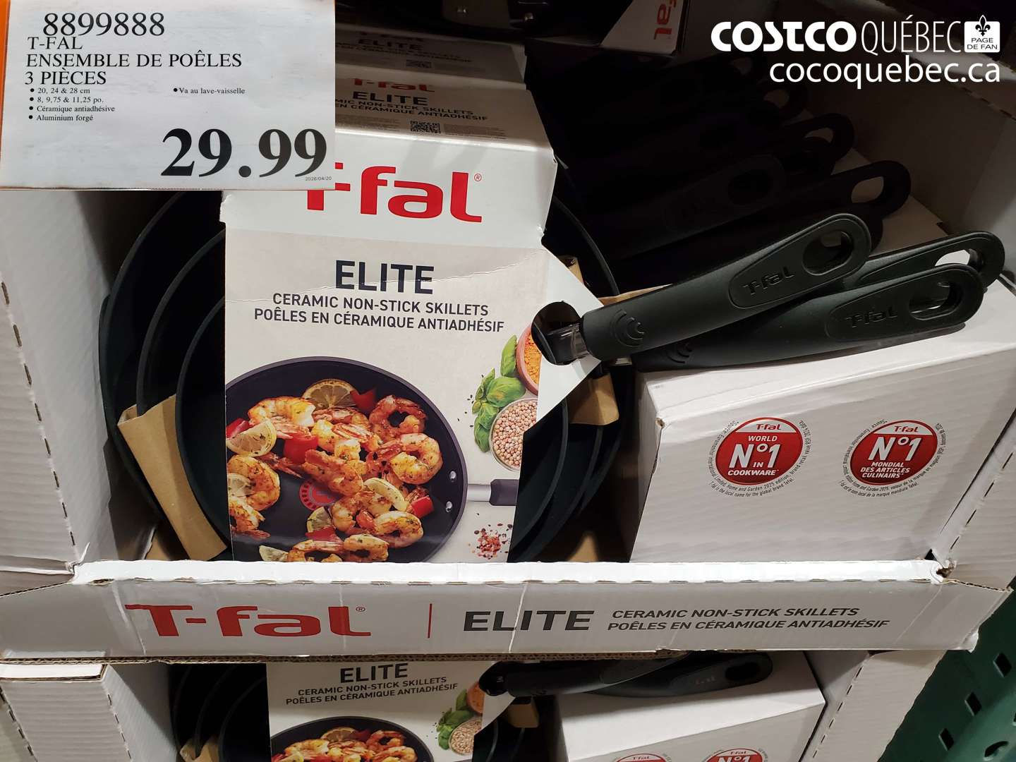 8899888 T-FAL ENSEMBLE DE POÊLES 3 PIÈCES $29.99