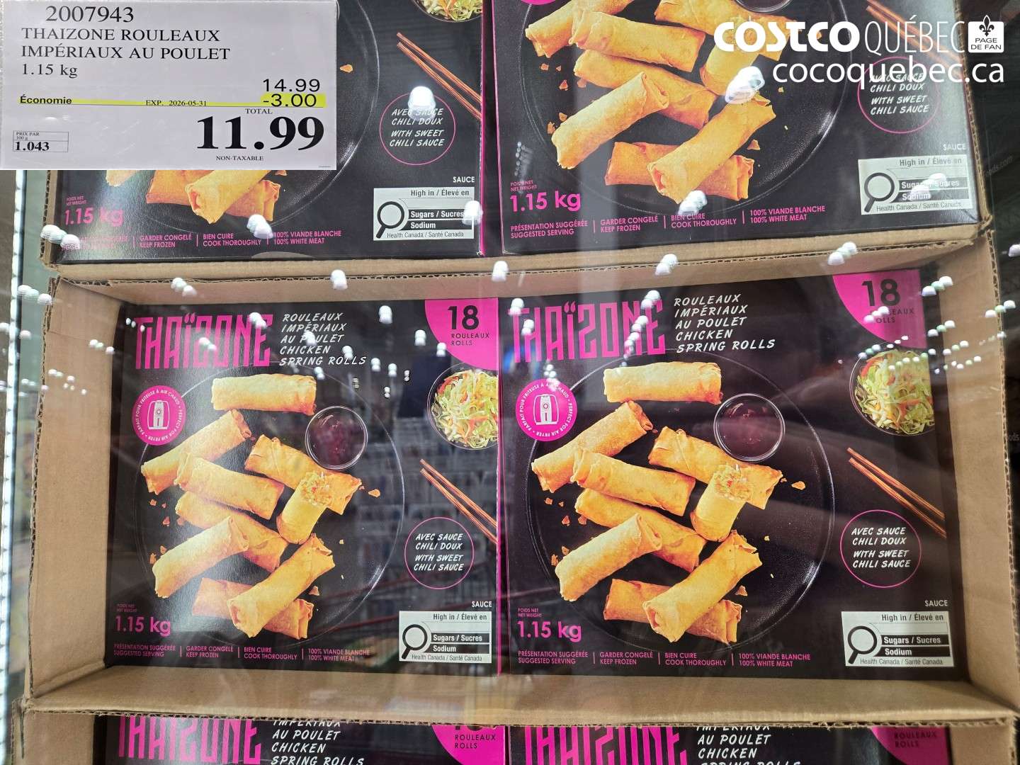 2007943 THAIZONE ROULEAUX IMPÉRIAUX AU POULET ($3.00 INSTANT SAVINGS EXPIRES ON 2026-05-31) $11.99