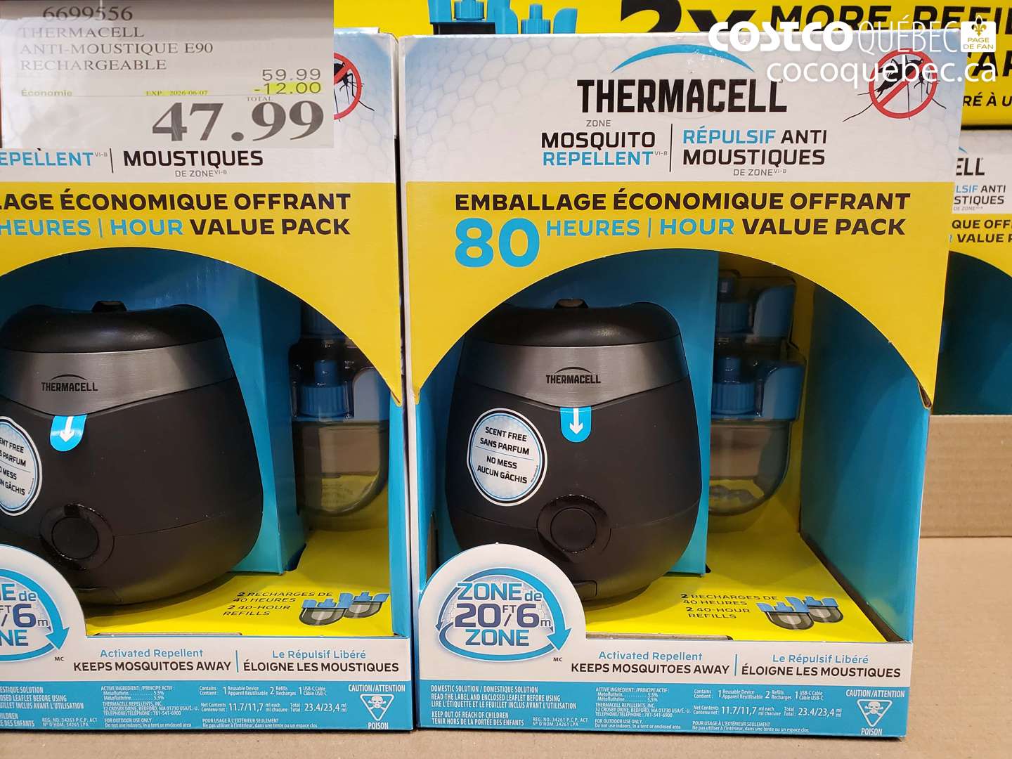 6699556 THERMACELL ANTI-MOUSTIQUE E90 RECHARGEABLE ($12.00 INSTANT SAVINGS EXPIRES ON 2026-06-07) $47.99