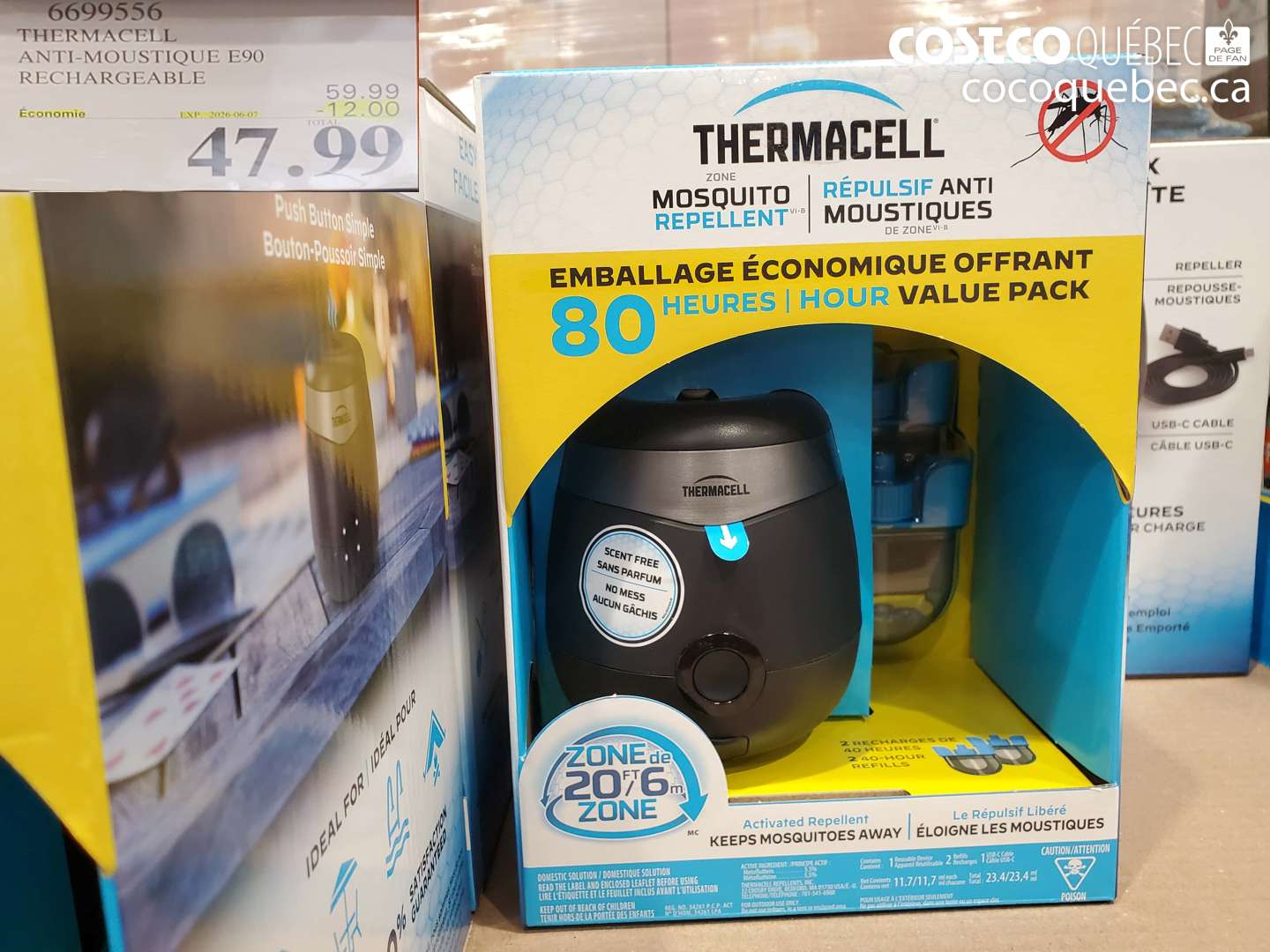 6699556 THERMACELL ANTI-MOUSTIQUE E90 RECHARGEABLE ($12.00 INSTANT SAVINGS EXPIRES ON 2026-06-07) $47.99