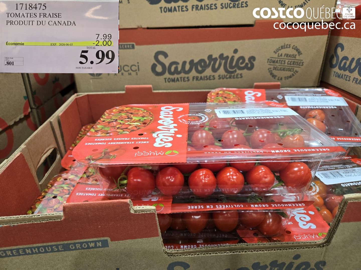 1718475 TOMATES FRAISE PRODUIT DU CANADA ($2.00 INSTANT SAVINGS EXPIRES ON 2026-06-03) $5.99
