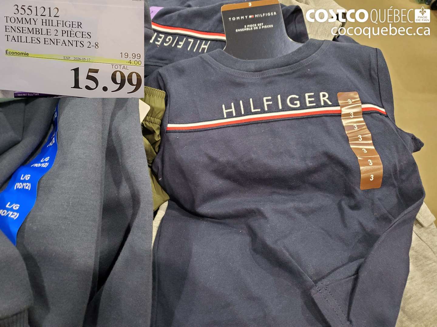 3551212 TOMMY HILFIGER ENSEMBLE 2 PIÈCES TAILLES ENFANTS 2-8 ($4.00 INSTANT SAVINGS EXPIRES ON 2026-05-17) $15.99