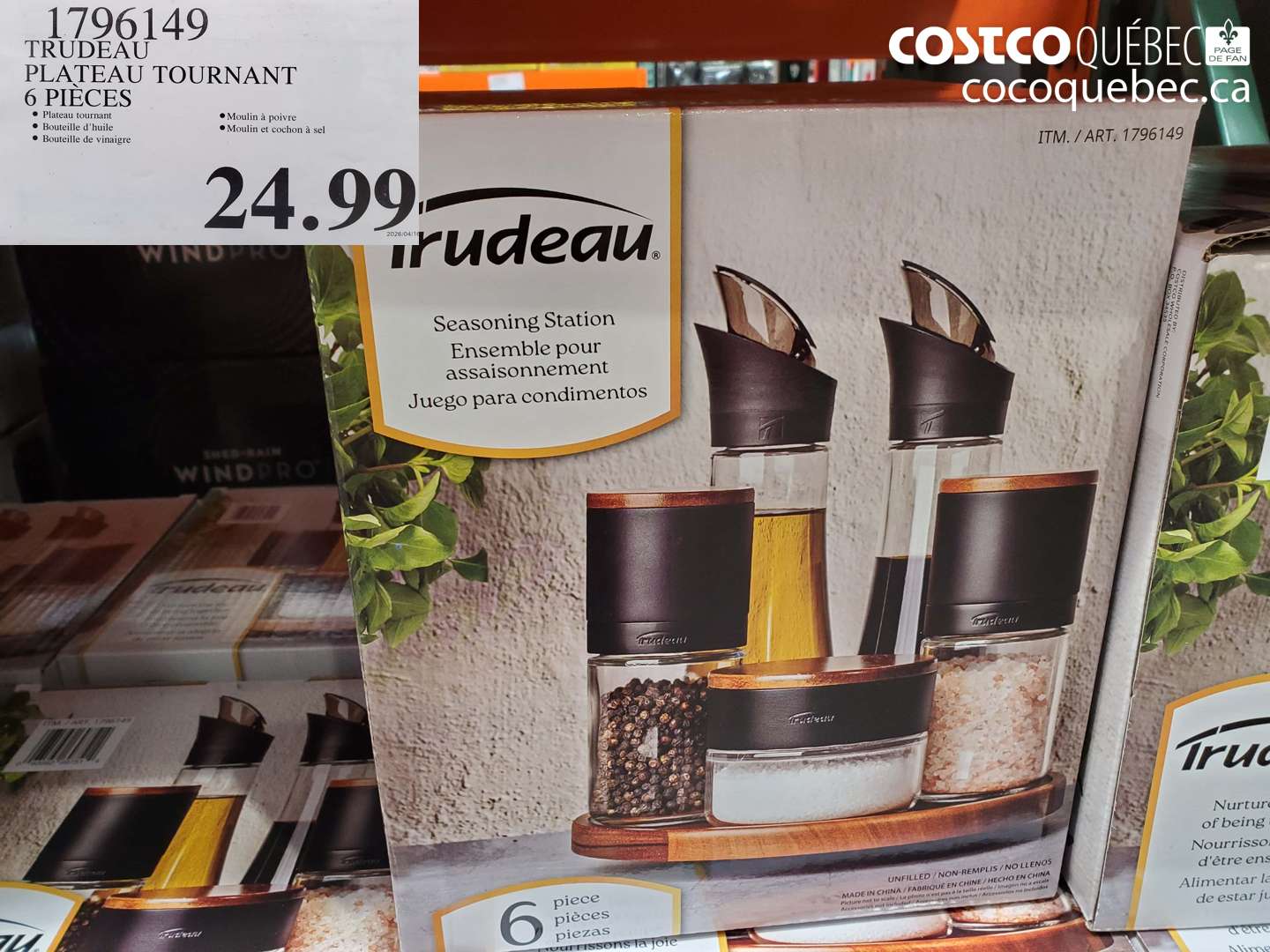 1796149 TRUDEAU PLATEAU TOURNANT 6 PIÈCES $24.99