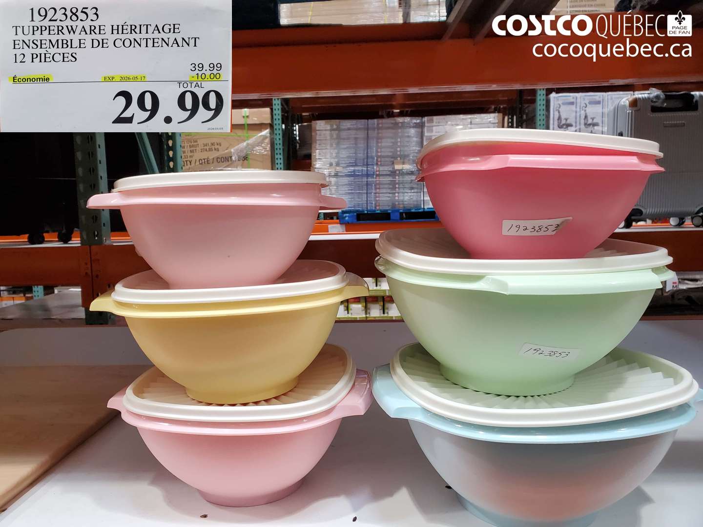 1923853 TUPPERWARE HÉRITAGE ENSEMBLE DE CONTENANT 12 PIÈCES ($10.00 INSTANT SAVINGS EXPIRES ON 2026-05-17) $29.99