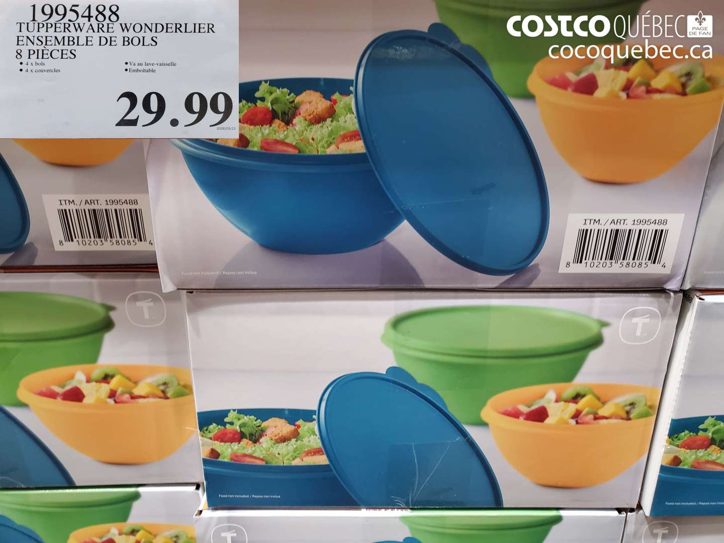 1995488 TUPPERWARE WONDERLIER ENSEMBLE DE BOLS 8 PIÈCES $29.99