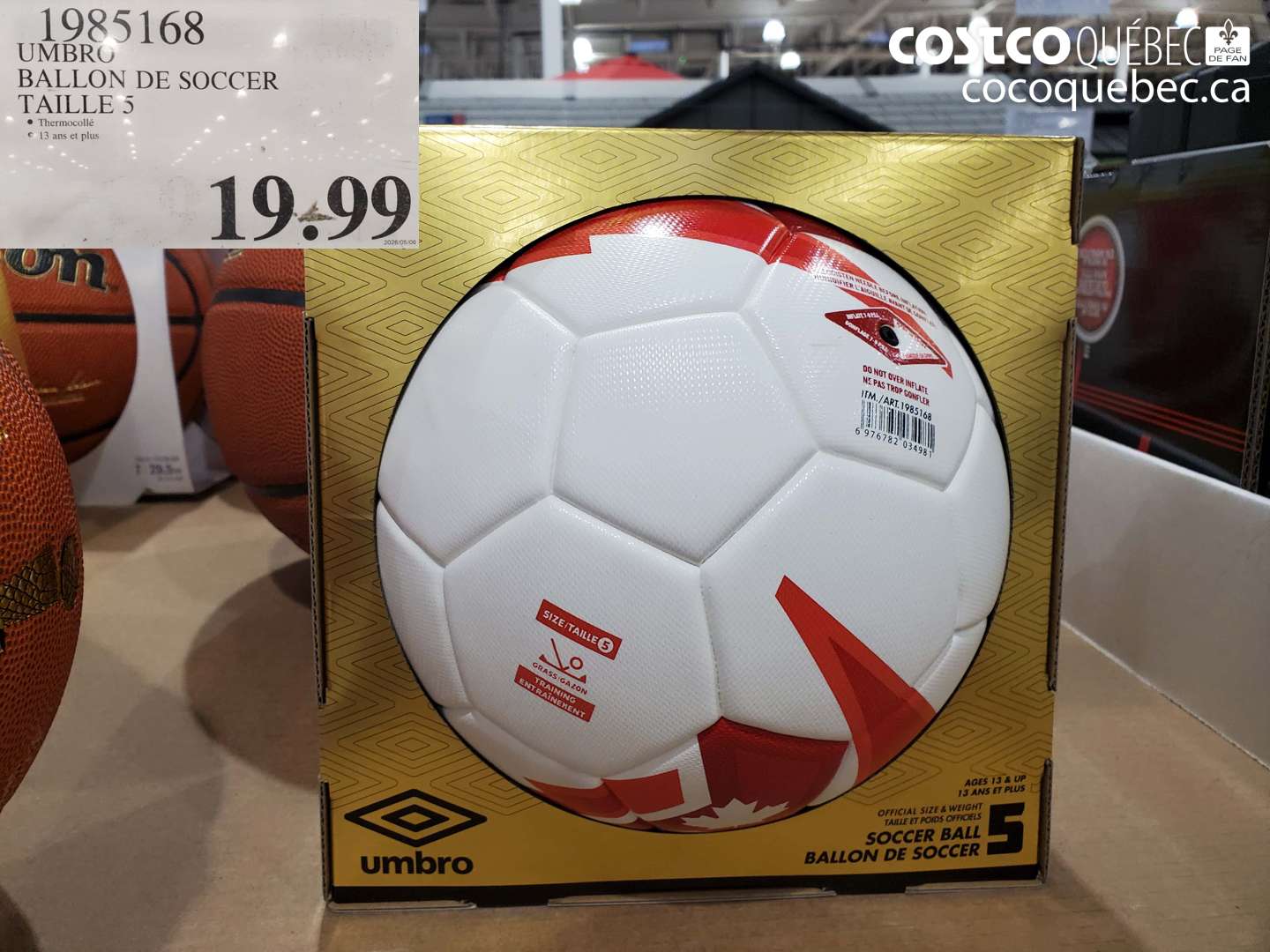 1985168 UMBRO BALLON DE SOCCER TAILLE 5 $19.99