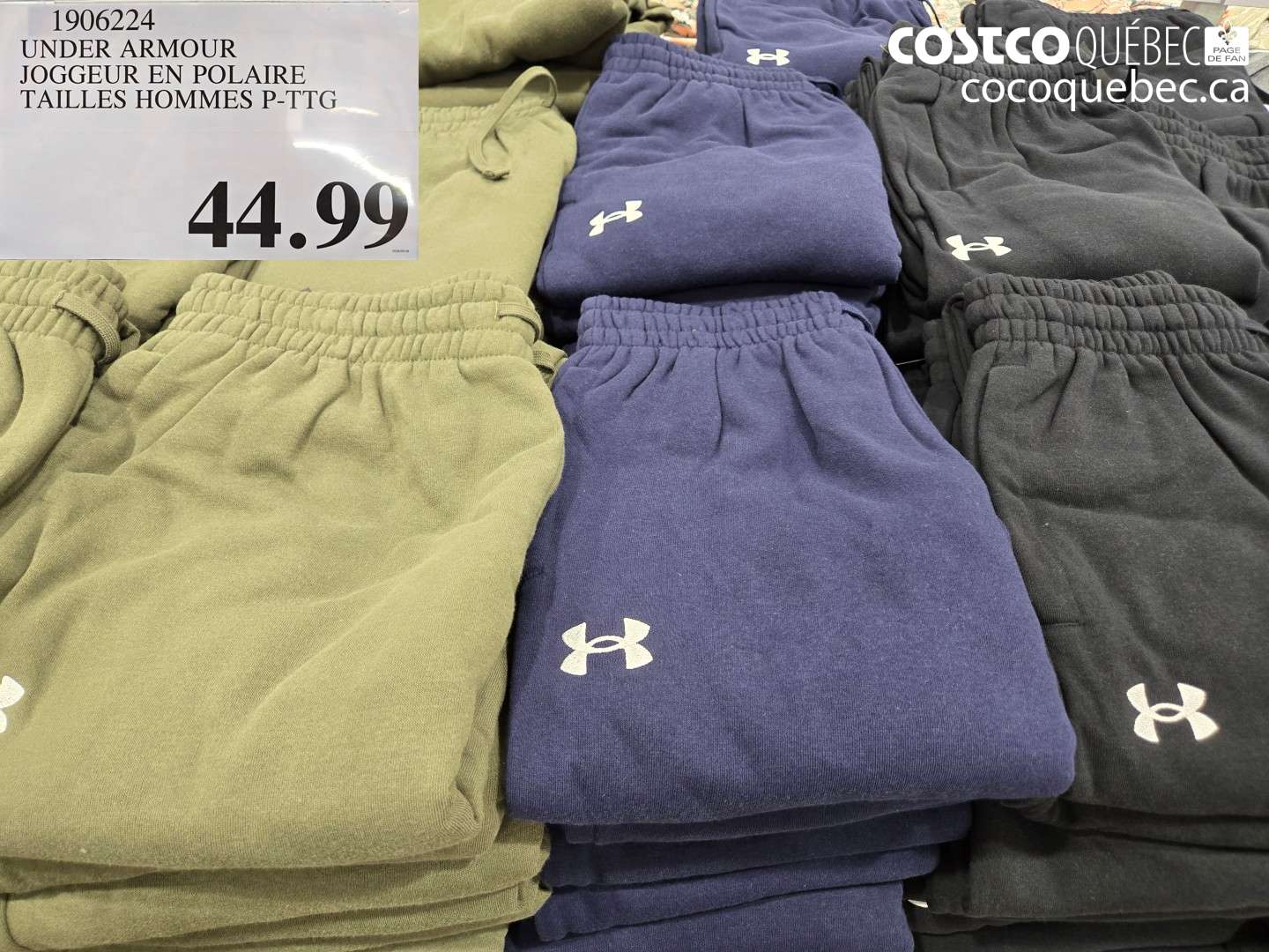 1906224 UNDER ARMOUR JOGGEUR EN POLAIRE TAILLES HOMMES P-TTG $44.99