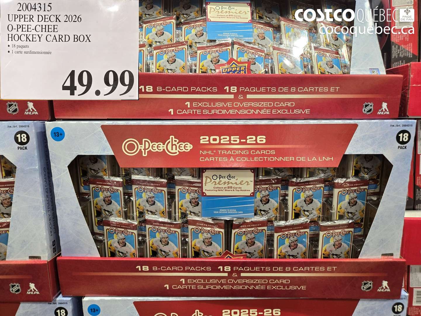 2004315 UPPER DECK 2026 O-PEE-CHEE HOCKEY CARD BOX $49.99
