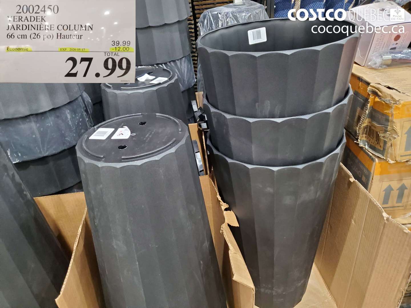 2002450 VERADEK JARDINIÈRE COLUMN 66 CM (26 PO) HAUTEUR ($12.00 INSTANT SAVINGS EXPIRES ON 2026-05-17) $27.99