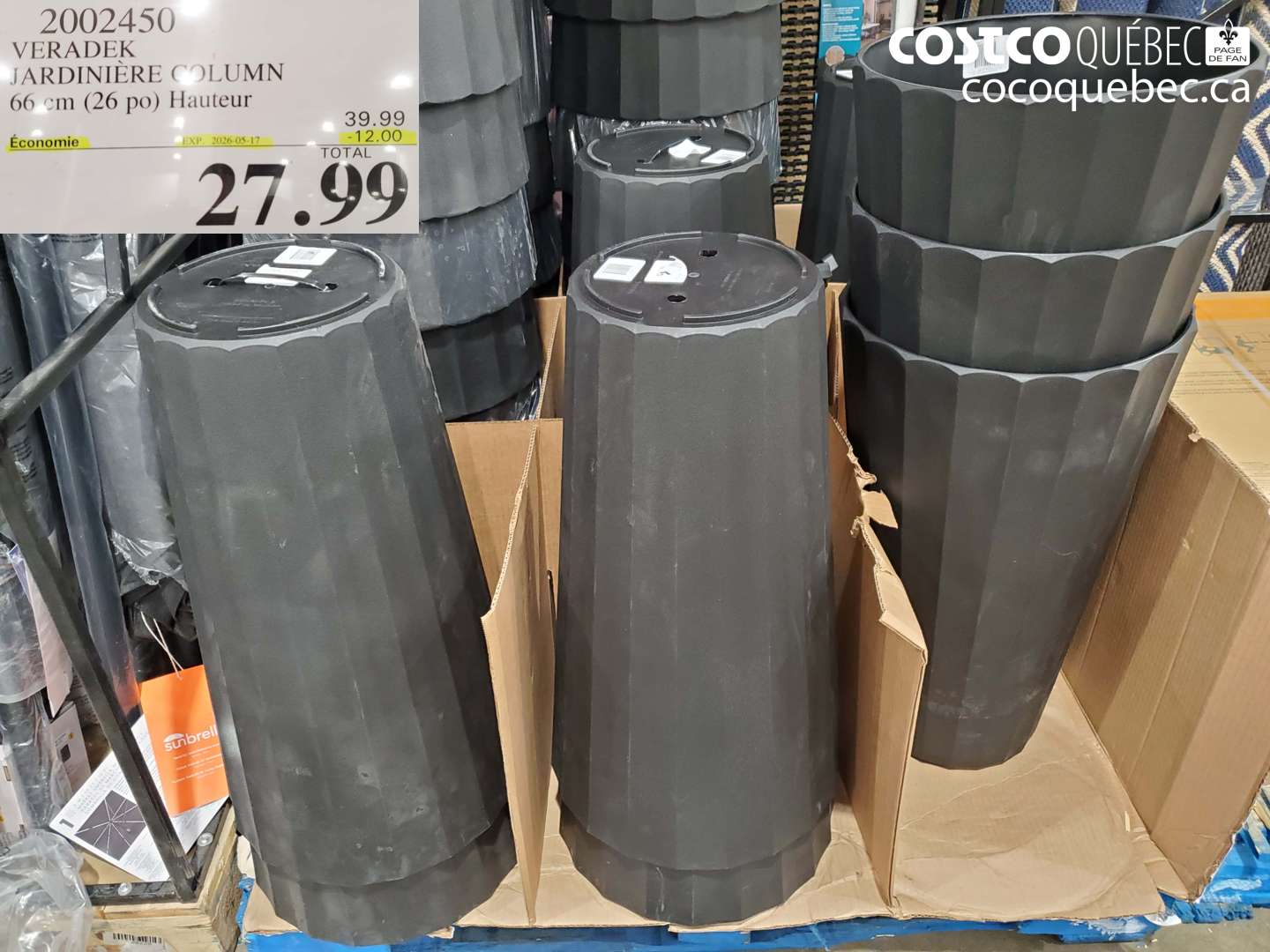 2002450 VERADEK JARDINIÈRE COLUMN 66 CM (26 PO) HAUTEUR ($12.00 INSTANT SAVINGS EXPIRES ON 2026-05-17) $27.99
