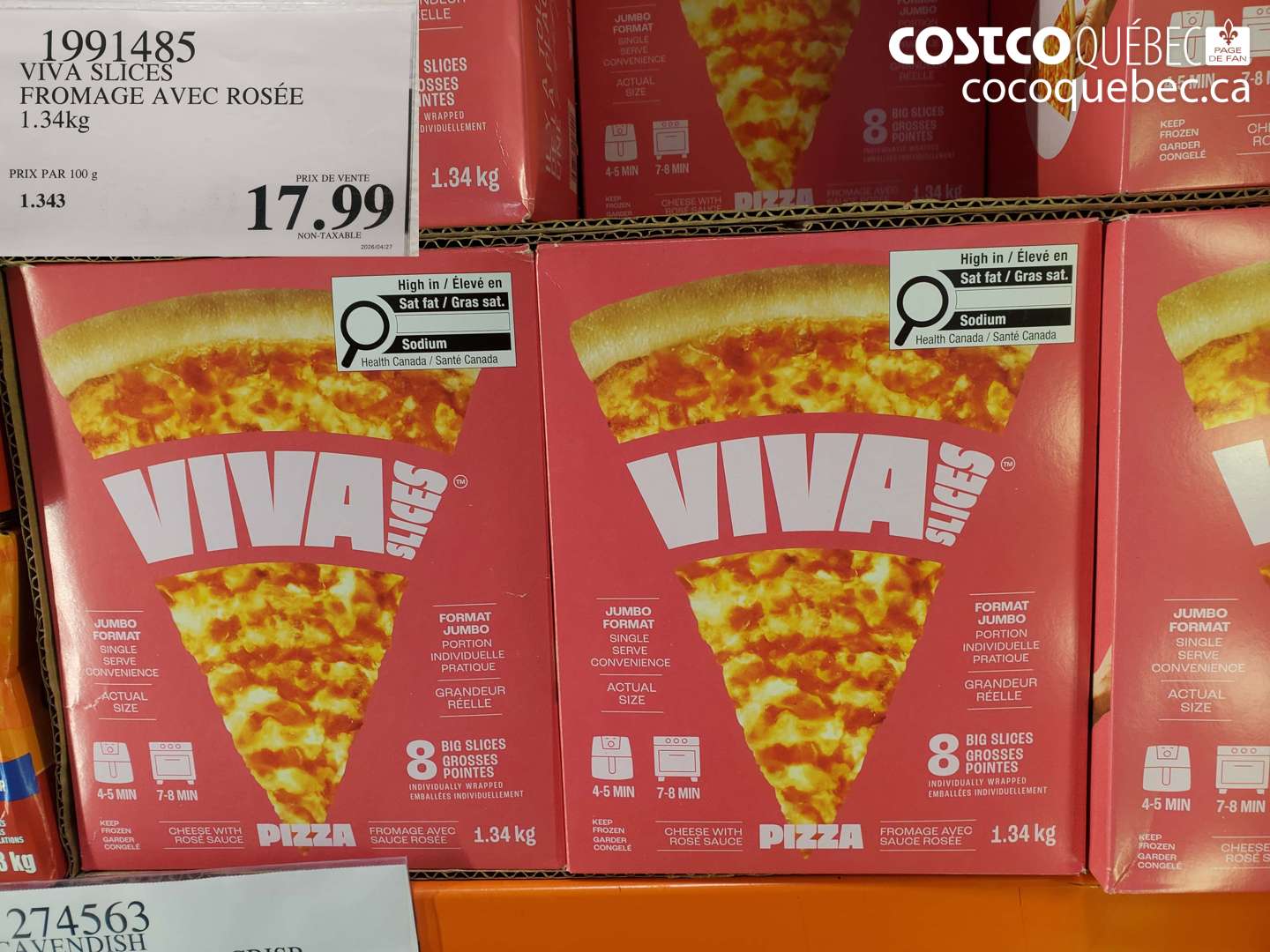 1991485 VIVA SLICES FROMAGE AVEC ROSÉE 1.34 KG $17.99