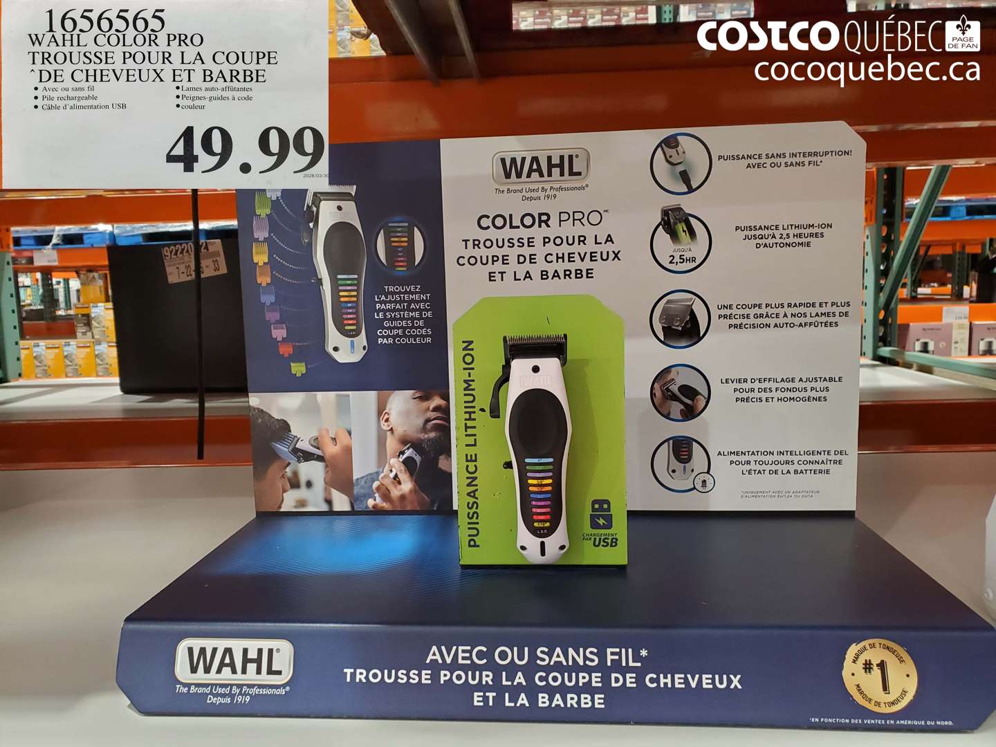 1656565 WAHL COLOR PRO TROUSSE POUR LA COUPE DE CHEVEUX ET BARBE $49.99