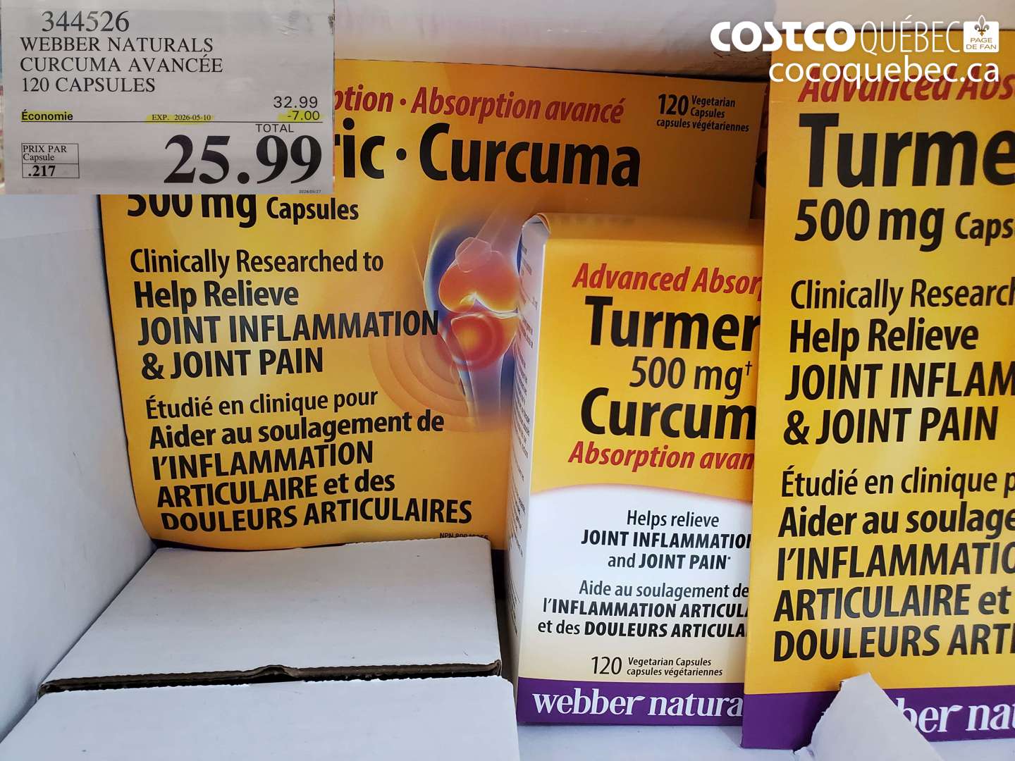 344526 WEBBER NATURALS CURCUMA AVANCÉE 120 CAPSULES ($7.00 INSTANT SAVINGS EXPIRES ON 2026-05-10) $25.99