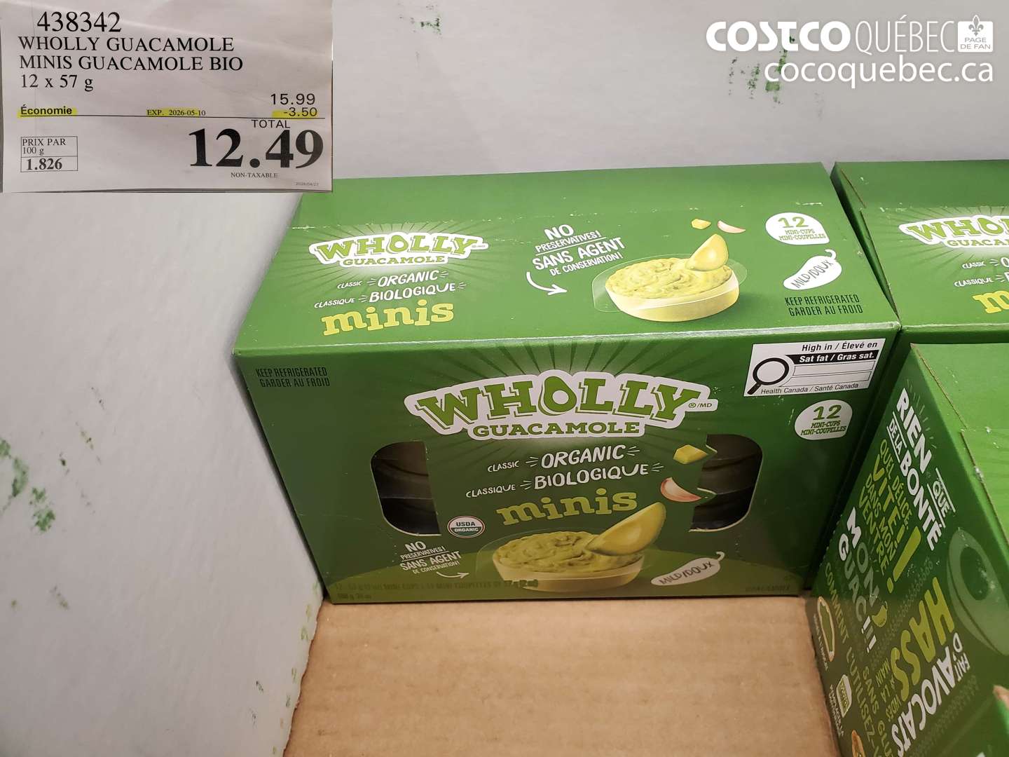 438342 WHOLLY GUACAMOLE MINIS GUACAMOLE BIO ($3.50 INSTANT SAVINGS EXPIRES ON 2026-05-10) $12.49