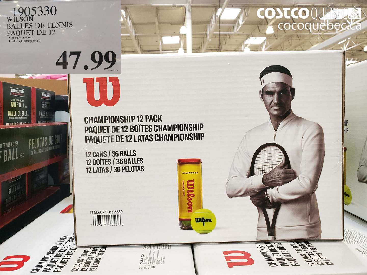 1905330 WILSON BALLES DE TENNIS PAQUET DE 12 $47.99