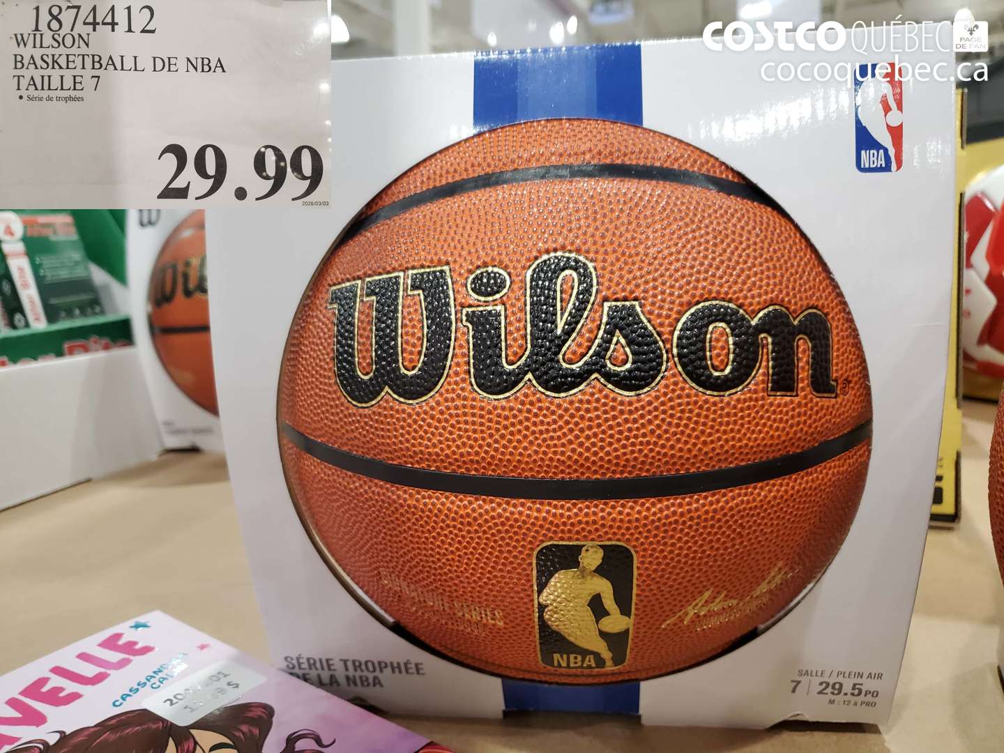 1874412 WILSON BASKETBALL DE NBA TAILLE 7 $29.99