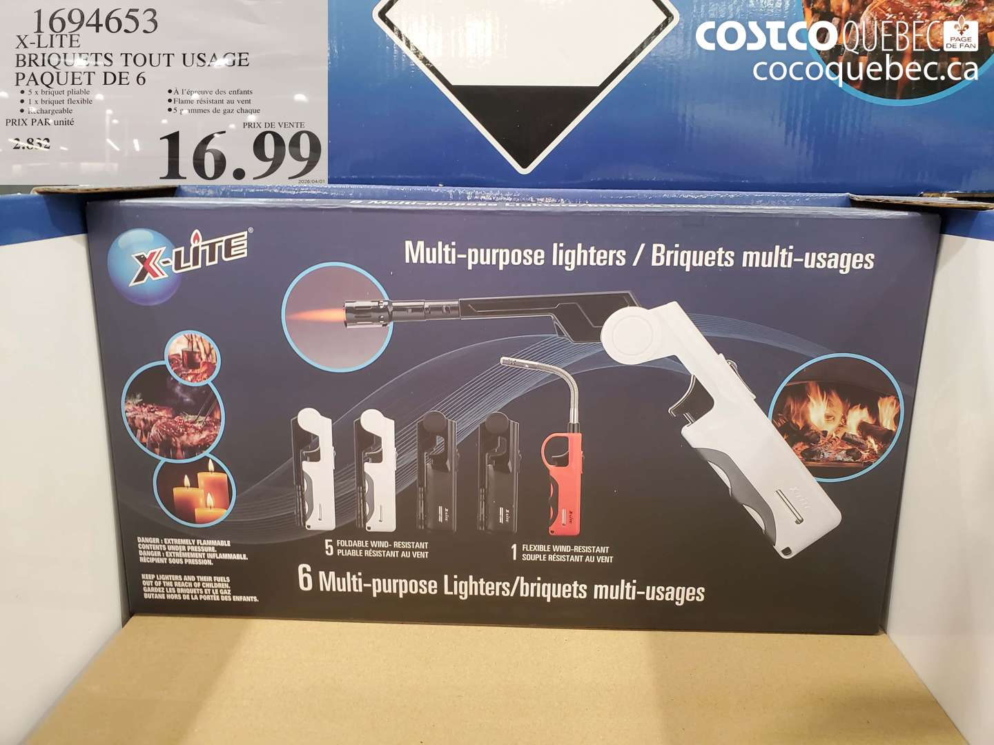 1694653 X-LITE BRIQUETS TOUT USAGE PAQUET DE 6 $16.99