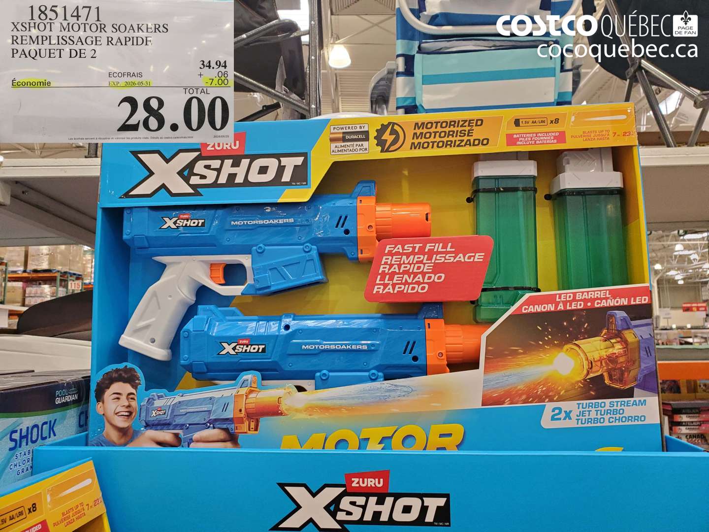 1851471 XSHOT MOTOR SOAKERS REMPLISSAGE RAPIDE PAQUET DE 2 ($7.00 INSTANT SAVINGS EXPIRES ON 2026-05-31) $28.00