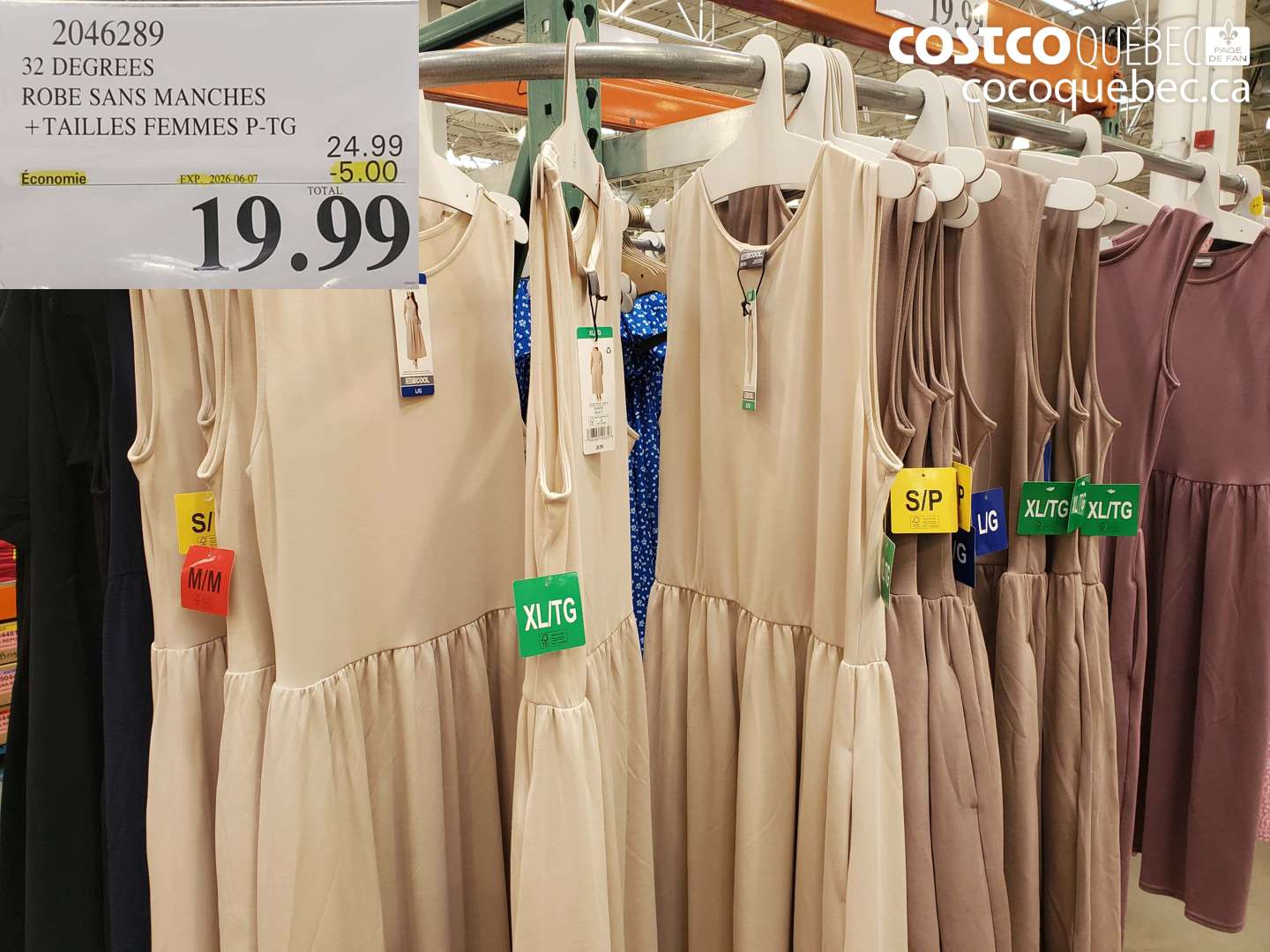2046289 32 DEGREES ROBE SANS MANCHES +TAILLES FEMMES P-TG ($5.00 INSTANT SAVINGS EXPIRES ON 2026-06-07) $19.99