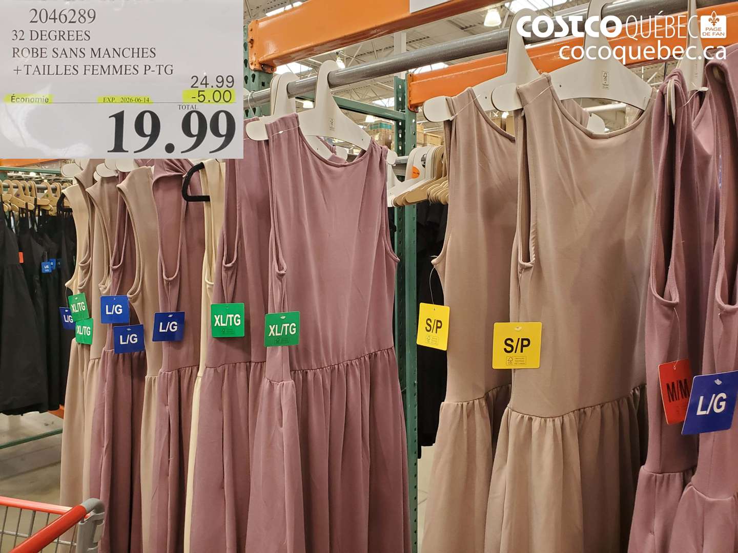 2046289 32 DEGREES ROBE SANS MANCHES +TAILLES FEMMES P-TG ($5.00 INSTANT SAVINGS EXPIRES ON 2026-06-14) $19.99