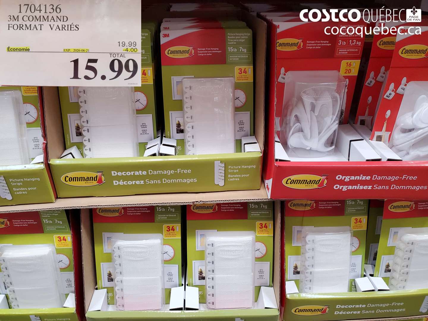 1704136 3M COMMAND FORMAT VARIÉS ($4.00 INSTANT SAVINGS EXPIRES ON 2026-06-21) $15.99
