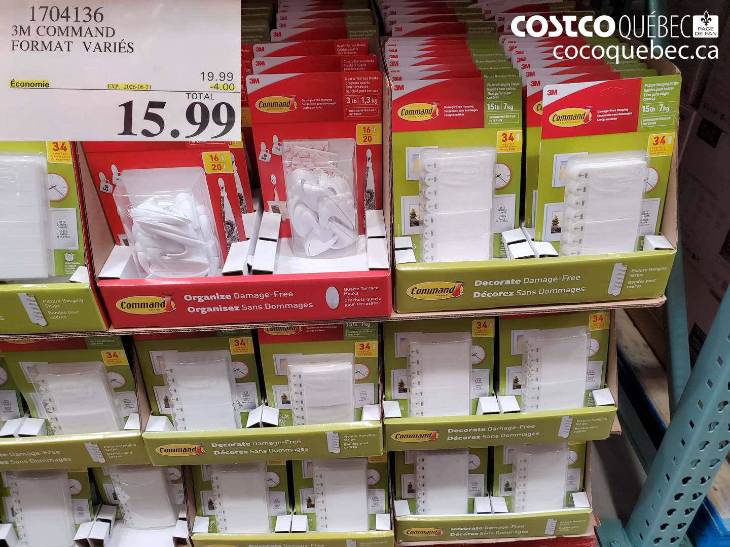 1704136 3M COMMAND FORMAT VARIÉS ($4.00 INSTANT SAVINGS EXPIRES ON 2026-06-21) $15.99