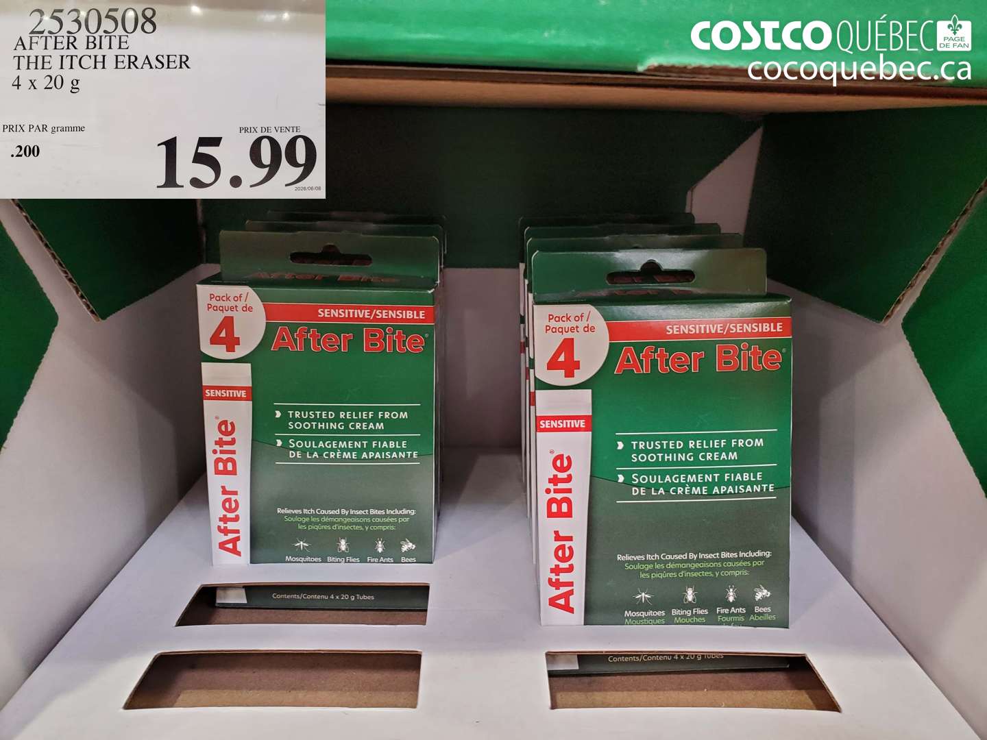 2530508 AFTER BITE THE ITCH ERASER 4 X 20 G $15.99
