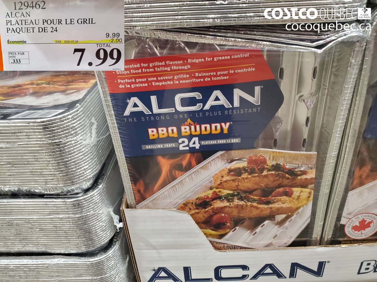 129462 ALCAN PLATEAU POUR LE GRIL PAQUET DE 24 ($2.00 INSTANT SAVINGS EXPIRES ON 2026-07-05) $7.99