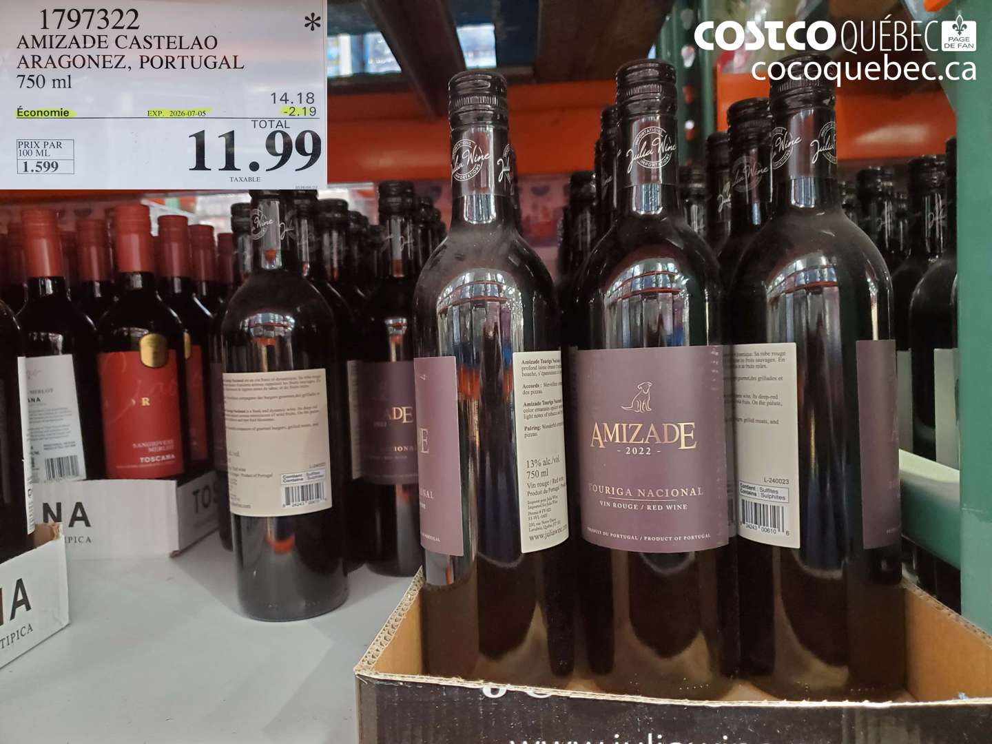 1797322 AMIZADE CASTELAO ARAGONEZ, PORTUGAL 750 ML ($2.19 INSTANT SAVINGS EXPIRES ON 2026-07-05) $11.99