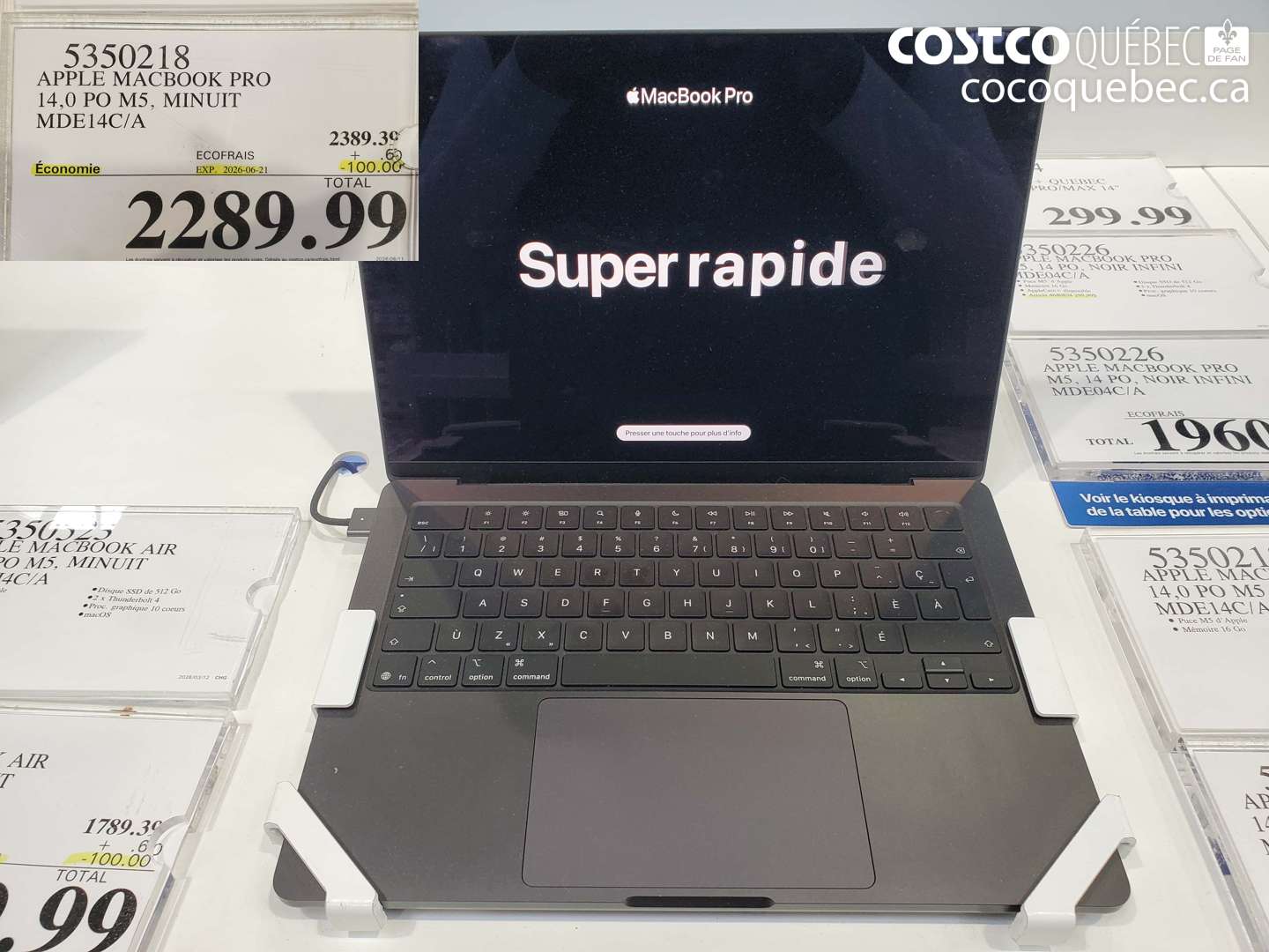 5350218 APPLE MACBOOK PRO 14.0 PO M5, MINUIT MDE14C/A ($100.00 INSTANT SAVINGS EXPIRES ON 2026-06-21) $2289.99