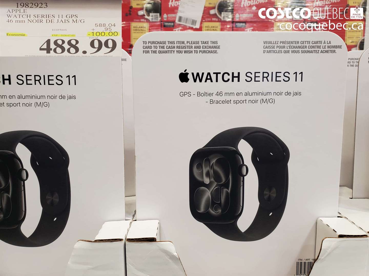 1982923 APPLE WATCH SERIES 11 GPS 46 MM NOIR DE JAIS M/G ($100.00 INSTANT SAVINGS EXPIRES ON 2026-07-05) $488.99