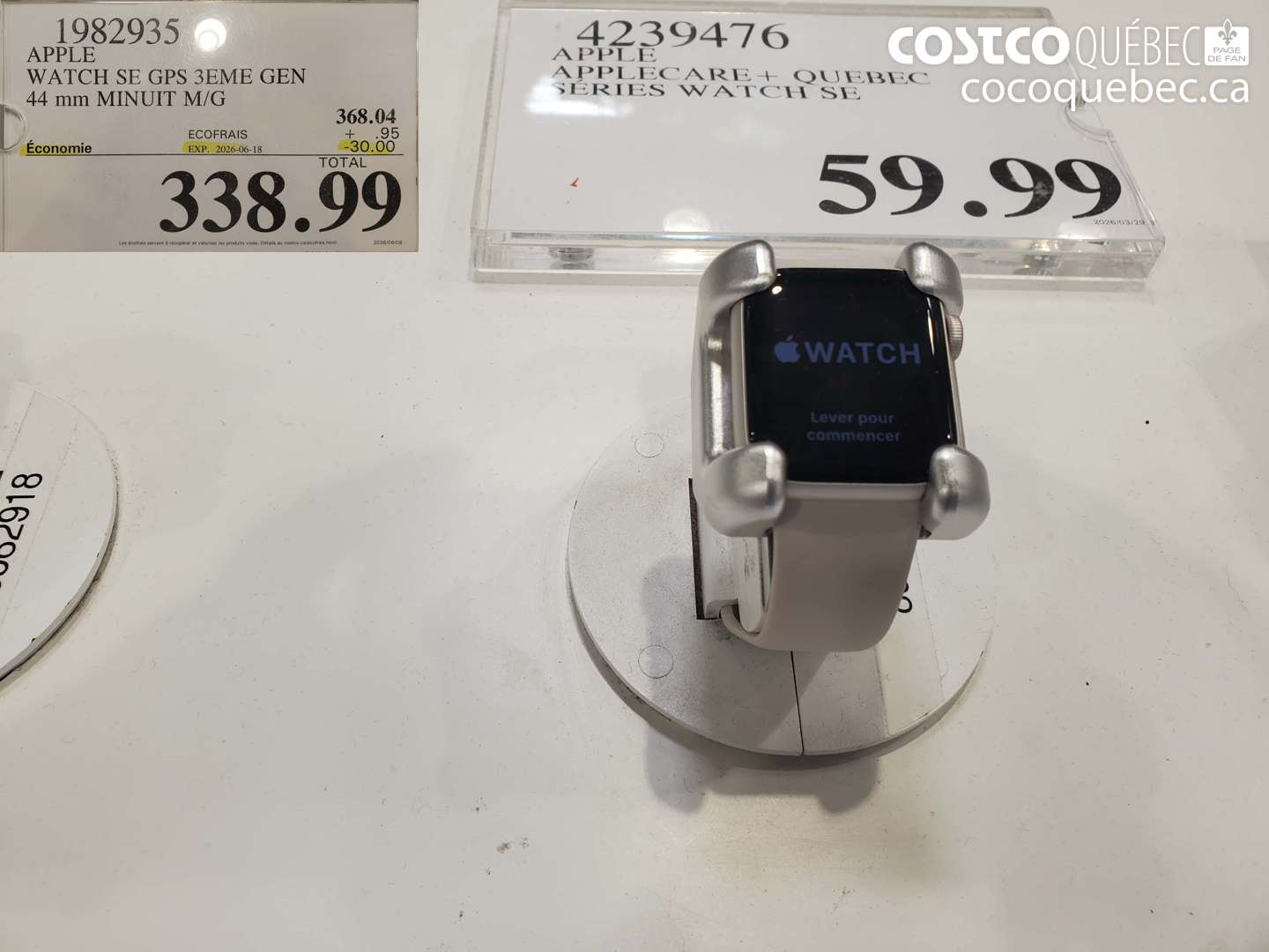 1982935 APPLE WATCH SE GPS 3EME GEN 44 MM MINUIT M/G ($30.00 INSTANT SAVINGS EXPIRES ON 2026-06-18) $338.99
