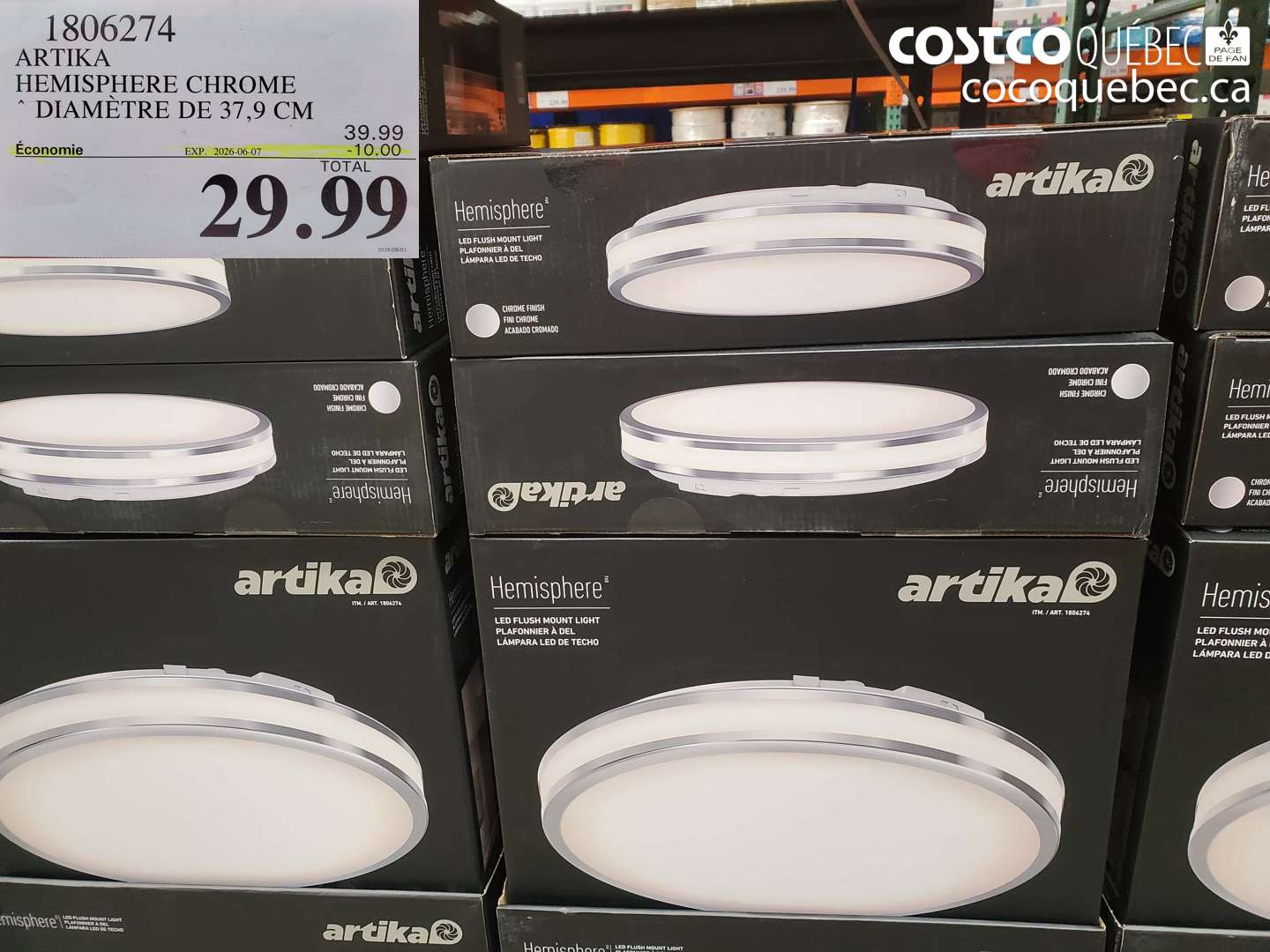 1806274 ARTIKA HEMISPHERE CHROME DIAMETRE DE 37.9 CM ($10.00 INSTANT SAVINGS EXPIRES ON 2026-06-07) $29.99