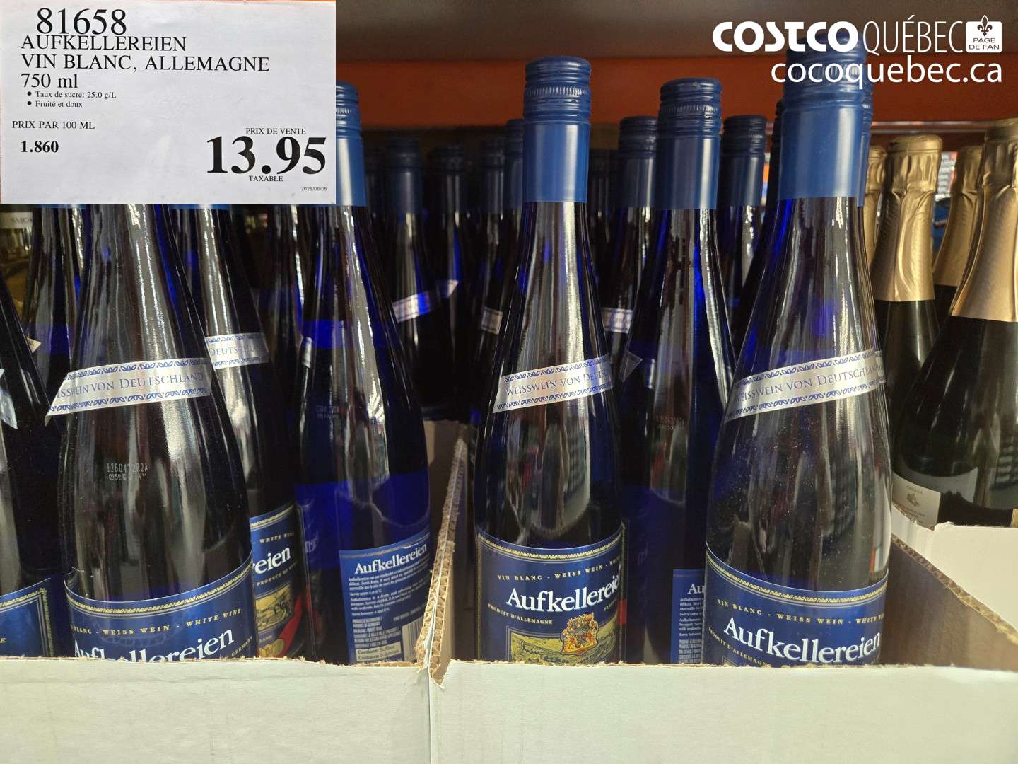 81658 AUFKELLEREIEN VIN BLANC, ALLEMAGNE 750 ML $13.95