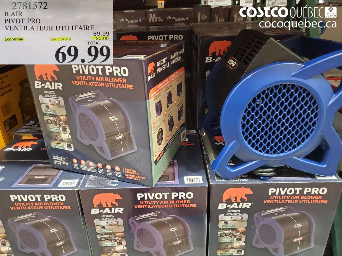 2781572 BAIR PIVOT PRO VENTILATEUR UTILITAIRE ($20.00 INSTANT SAVINGS EXPIRES ON 2026-06-22) $69.99