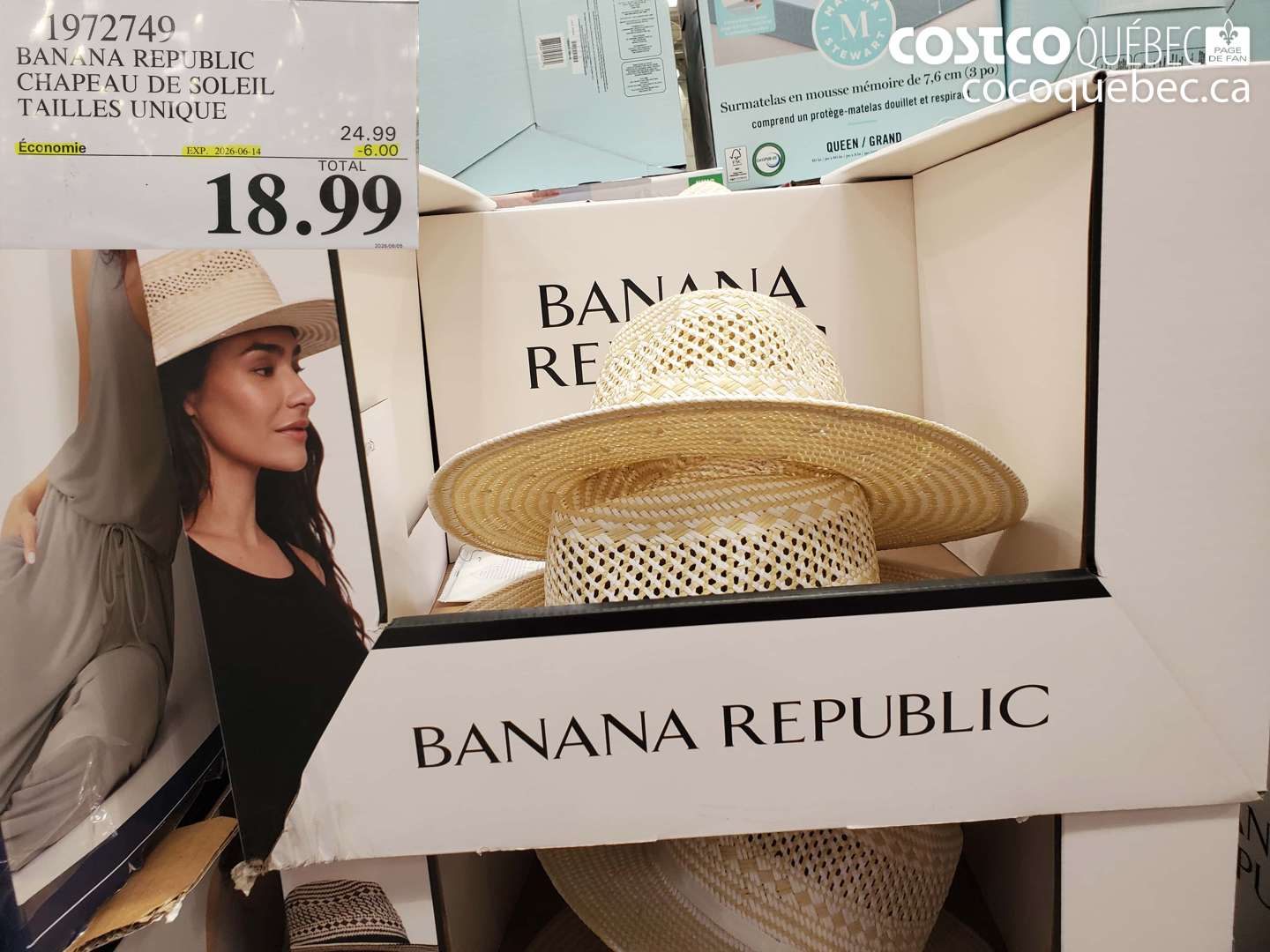 1972749 BANANA REPUBLIC CHAPEAU DE SOLEIL TAILLES UNIQUE ($6.00 INSTANT SAVINGS EXPIRES ON 2026-06-14) $18.99