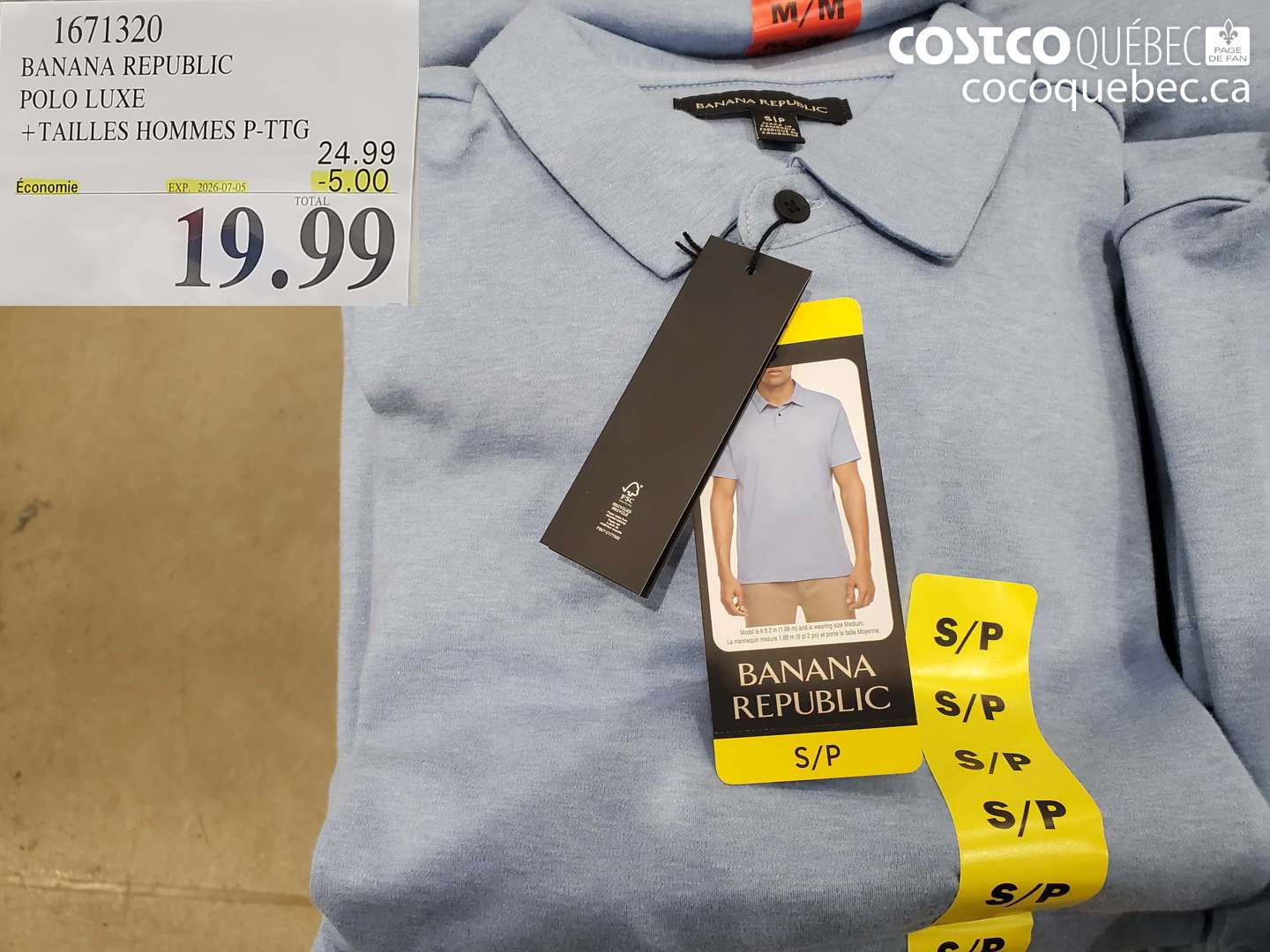 1671320 BANANA REPUBLIC POLO LUXE P-TTG ($5.00 INSTANT SAVINGS EXPIRES ON 2026-07-05) $19.99