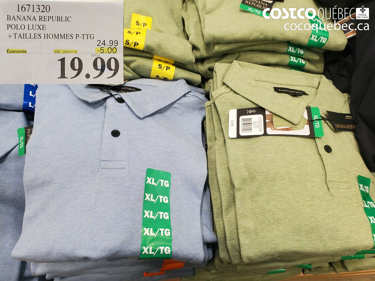 1671320 BANANA REPUBLIC POLO LUXE +TAILLES HOMMES P-TTG ($5.00 INSTANT SAVINGS EXPIRES ON 2026-07-05) $19.99