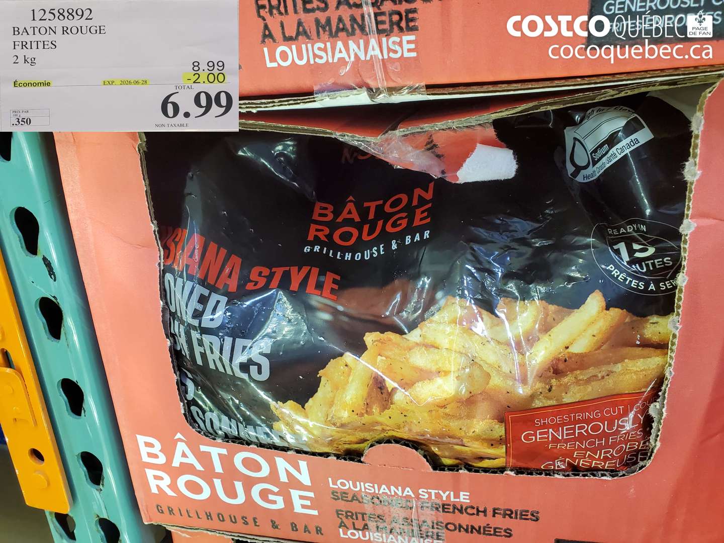 1258892 BATON ROUGE FRITES 2 KG ($2.00 INSTANT SAVINGS EXPIRES ON 2026-06-28) $6.99
