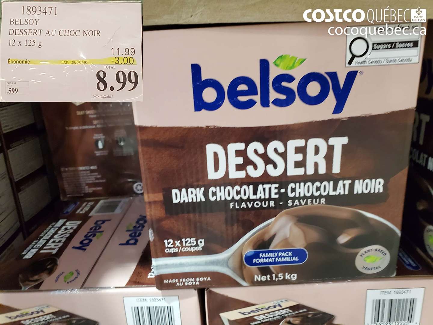 1893471 BELSOY DESSERT AU CHOC NOIR 12 X 125 G ($3.00 INSTANT SAVINGS EXPIRES ON 2026-07-05) $8.99